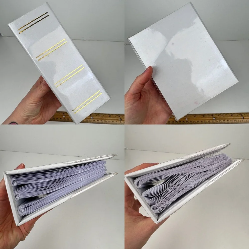 Vtg White Photo Album Mini Max AC Moore Gold Accents 100 Photo Pockets 4x6 READ